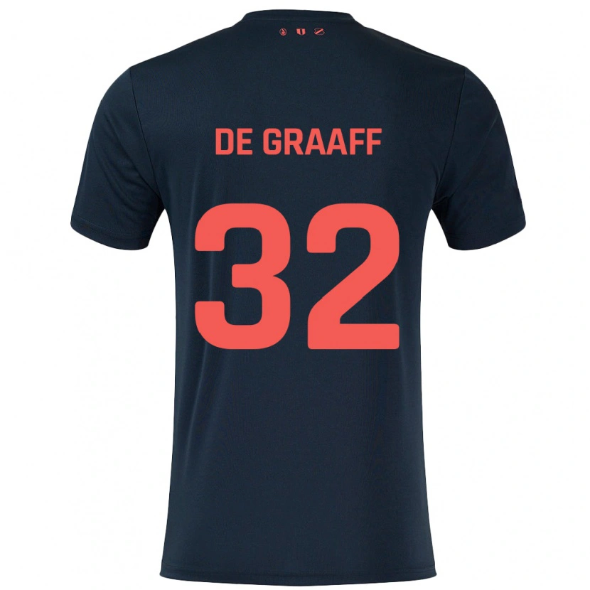 Danxen Børn Tom De Graaff #32 Sort Rød Udebane Spillertrøjer 2024/25 Trøje T-Shirt