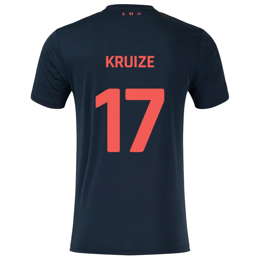 Danxen Børn Elisha Kruize #17 Sort Rød Udebane Spillertrøjer 2024/25 Trøje T-Shirt