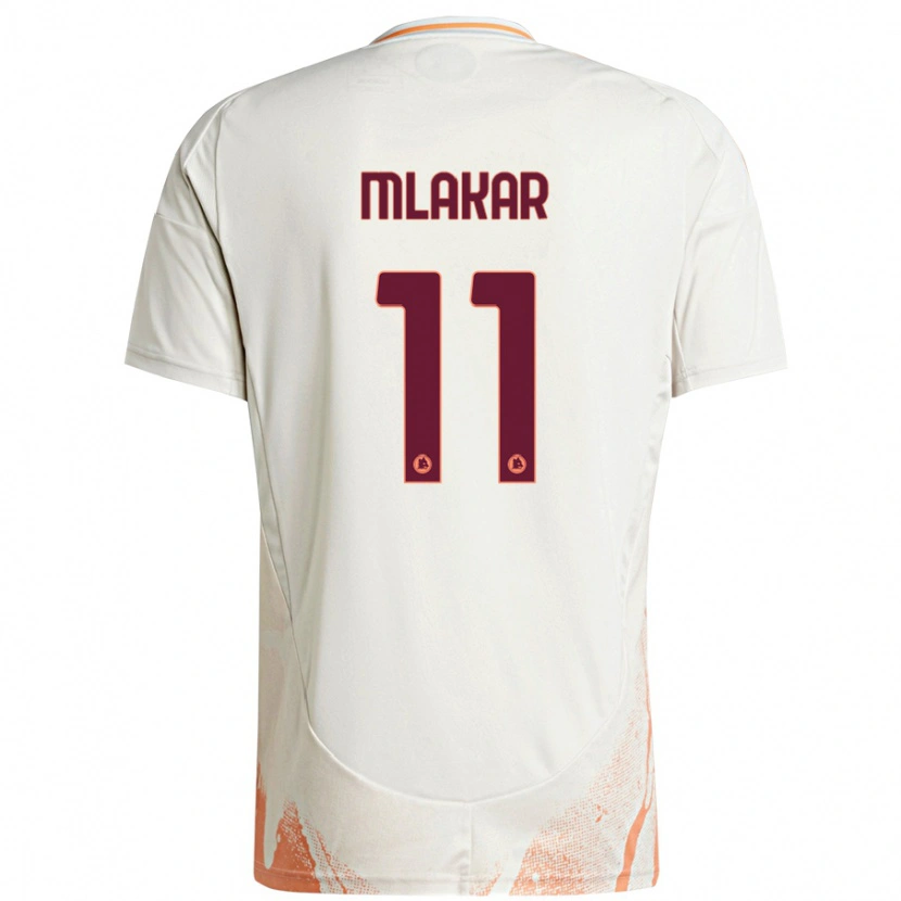 Danxen Børn Luka Mlakar #11 Creme Hvid Orange Udebane Spillertrøjer 2024/25 Trøje T-Shirt