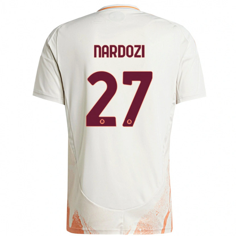 Danxen Børn Manuel Nardozi #27 Creme Hvid Orange Udebane Spillertrøjer 2024/25 Trøje T-Shirt