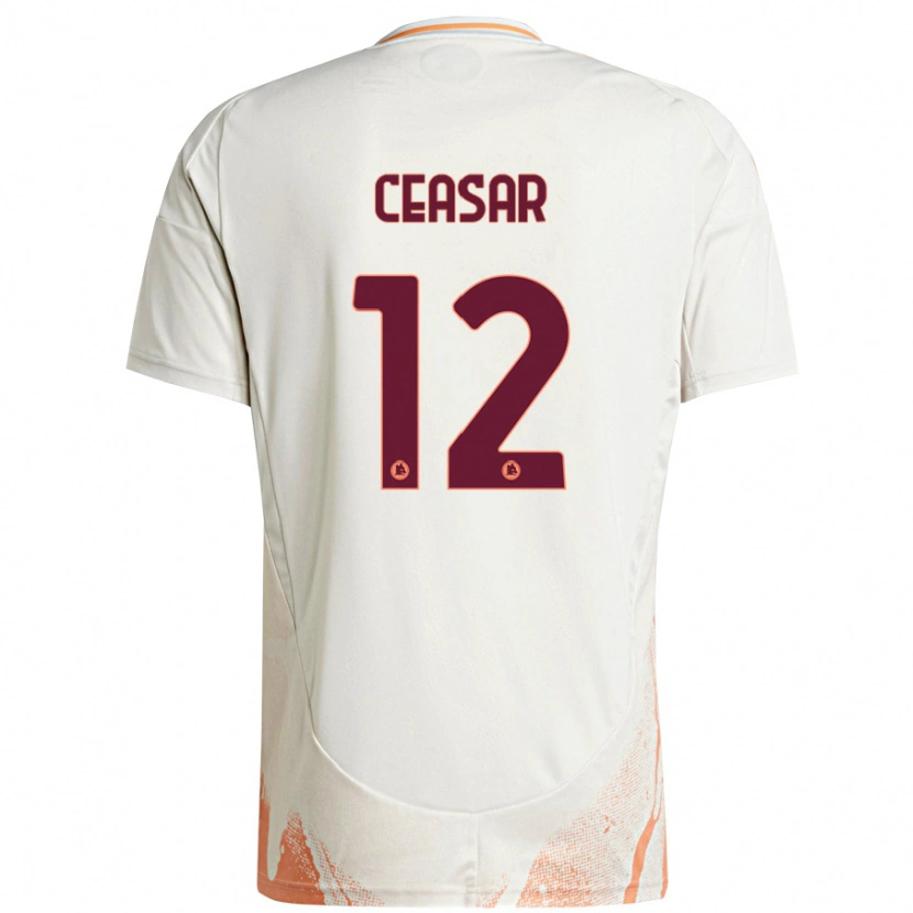 Danxen Børn Camelia Ceasar #12 Creme Hvid Orange Udebane Spillertrøjer 2024/25 Trøje T-Shirt