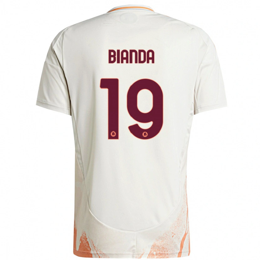 Danxen Børn William Bianda #19 Creme Hvid Orange Udebane Spillertrøjer 2024/25 Trøje T-Shirt
