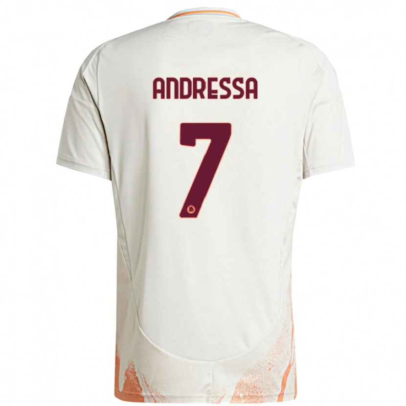 Danxen Børn Andressa #7 Creme Hvid Orange Udebane Spillertrøjer 2024/25 Trøje T-Shirt
