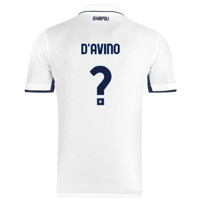 Danxen Børn Luigi D'avino #0 Hvid Kongeblå Udebane Spillertrøjer 2024/25 Trøje T-Shirt