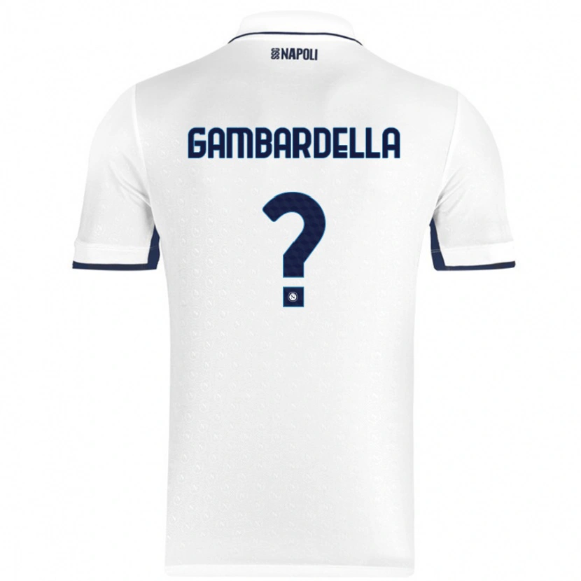 Danxen Børn Vittorio Gambardella #0 Hvid Kongeblå Udebane Spillertrøjer 2024/25 Trøje T-Shirt