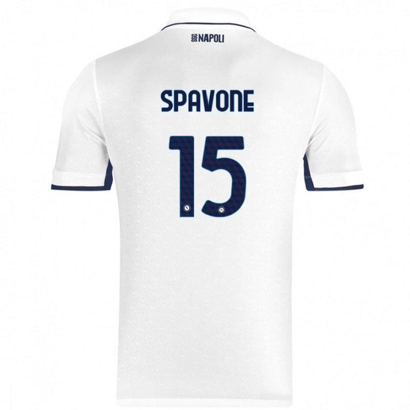 Danxen Børn Alessandro Spavone #15 Hvid Kongeblå Udebane Spillertrøjer 2024/25 Trøje T-Shirt