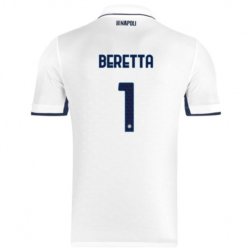 Danxen Børn Beatrice Beretta #1 Hvid Kongeblå Udebane Spillertrøjer 2024/25 Trøje T-Shirt