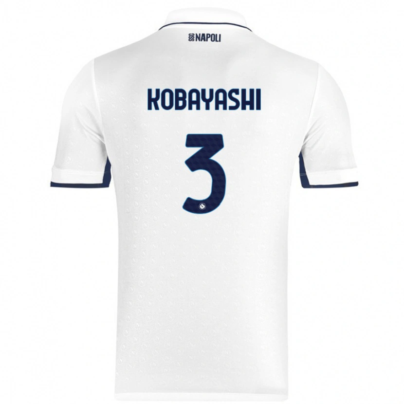 Danxen Børn Miharu Kobayashi #3 Hvid Kongeblå Udebane Spillertrøjer 2024/25 Trøje T-Shirt