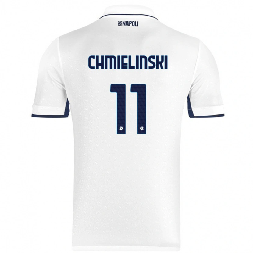 Danxen Børn Gina Chmielinski #11 Hvid Kongeblå Udebane Spillertrøjer 2024/25 Trøje T-Shirt
