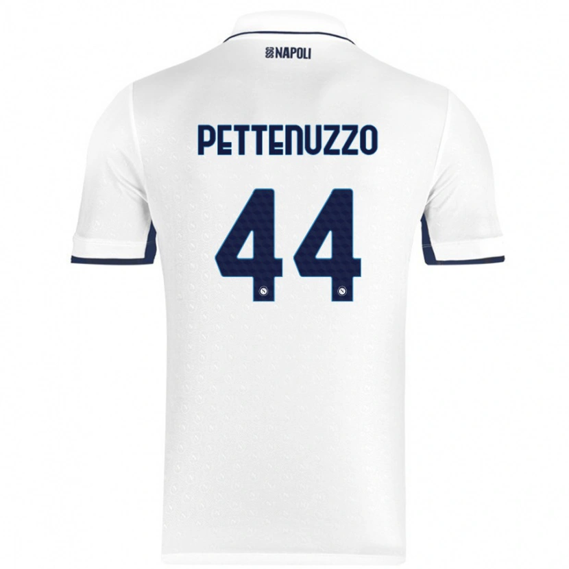 Danxen Børn Tecla Pettenuzzo #44 Hvid Kongeblå Udebane Spillertrøjer 2024/25 Trøje T-Shirt