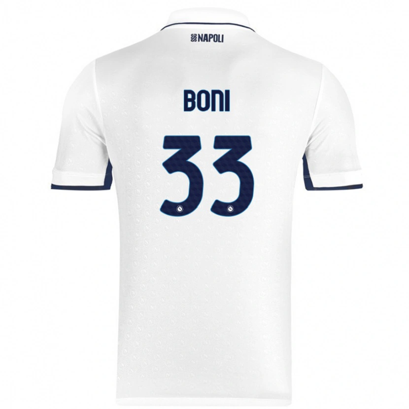 Danxen Børn Landry Boni #33 Hvid Kongeblå Udebane Spillertrøjer 2024/25 Trøje T-Shirt