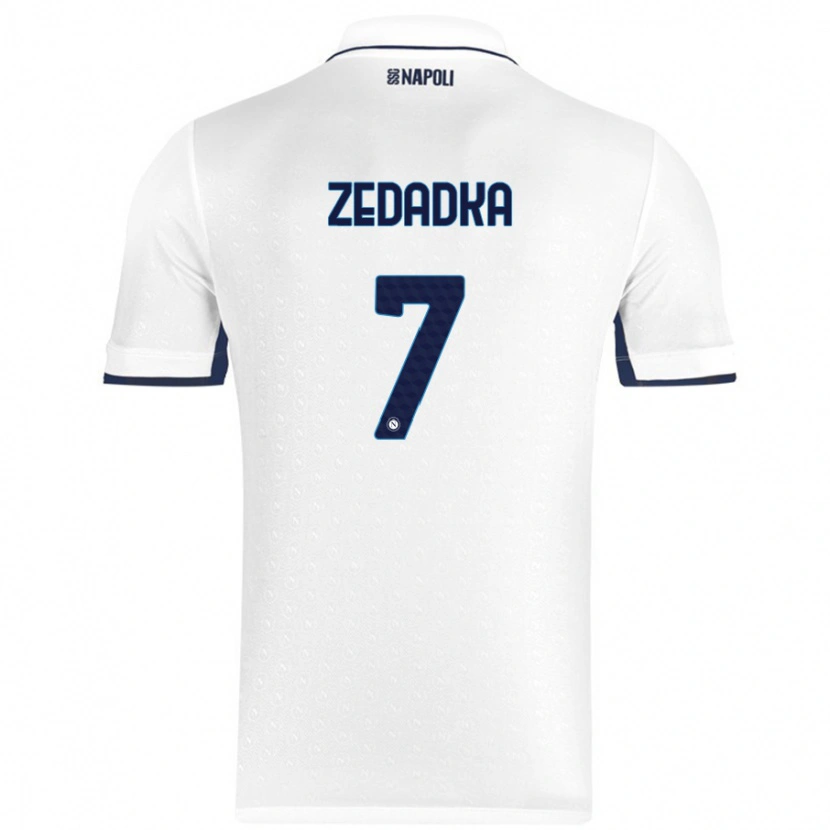 Danxen Børn Karim Zedadka #7 Hvid Kongeblå Udebane Spillertrøjer 2024/25 Trøje T-Shirt