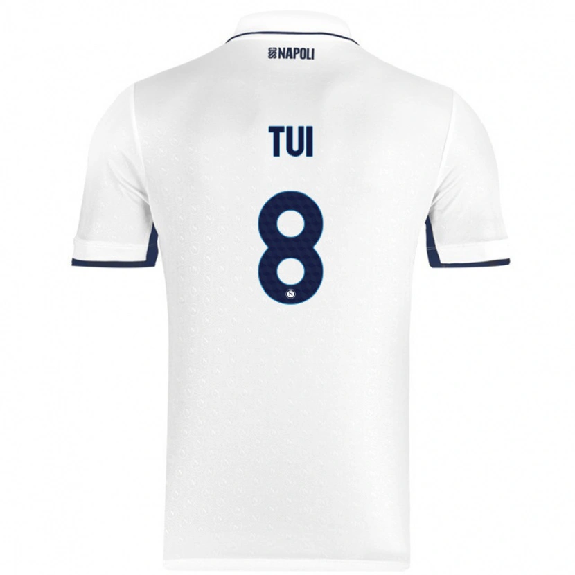 Danxen Børn Sara Tui #8 Hvid Kongeblå Udebane Spillertrøjer 2024/25 Trøje T-Shirt
