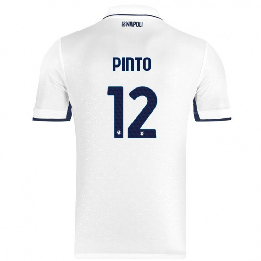 Danxen Børn Ciro Pinto #12 Hvid Kongeblå Udebane Spillertrøjer 2024/25 Trøje T-Shirt