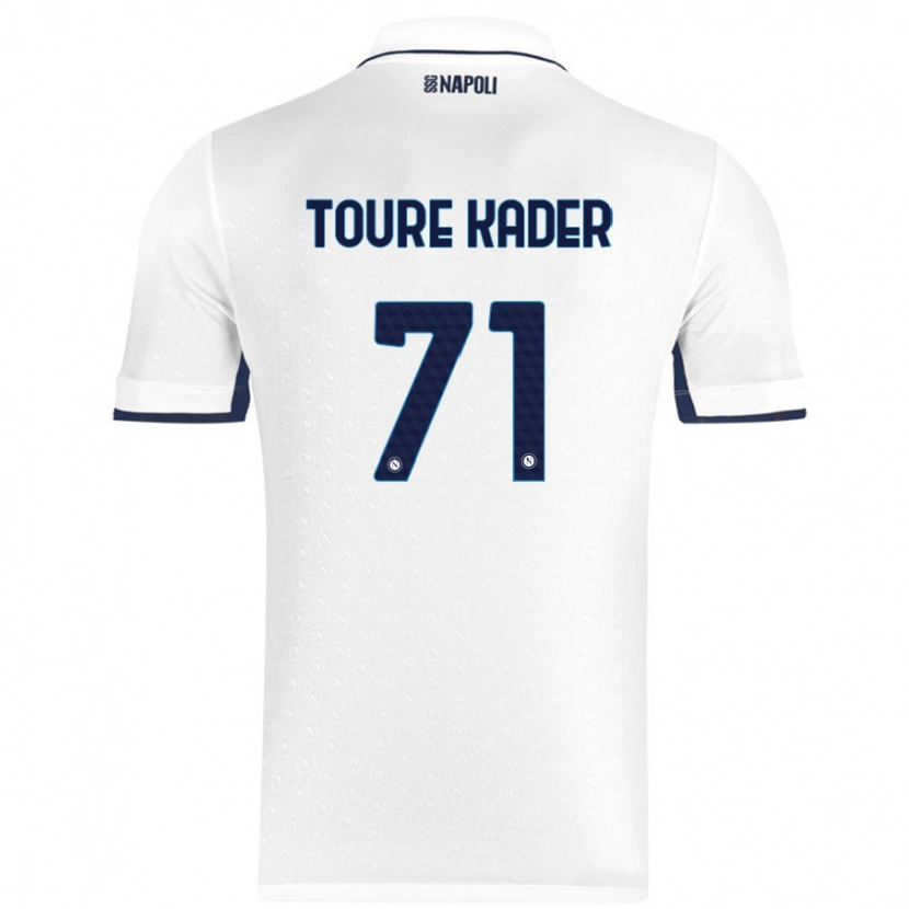 Danxen Børn Aziz Toure Kader #71 Hvid Kongeblå Udebane Spillertrøjer 2024/25 Trøje T-Shirt