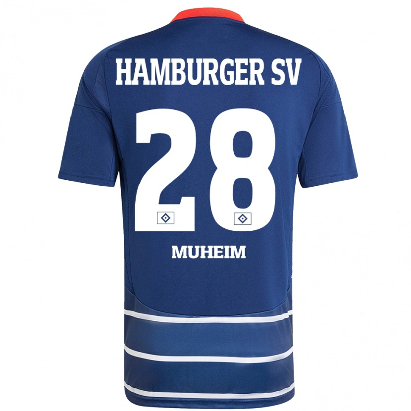 Danxen Børn Miro Muheim #28 Mørkeblå Udebane Spillertrøjer 2024/25 Trøje T-Shirt