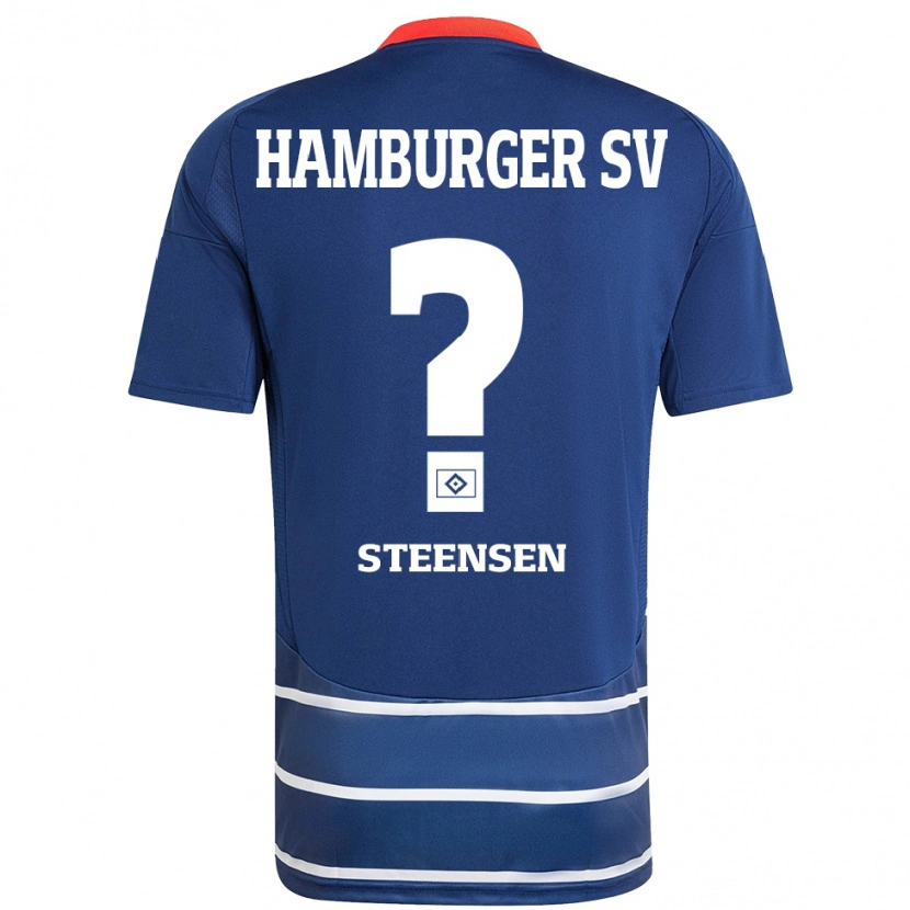 Danxen Børn Mika Steensen #0 Mørkeblå Udebane Spillertrøjer 2024/25 Trøje T-Shirt