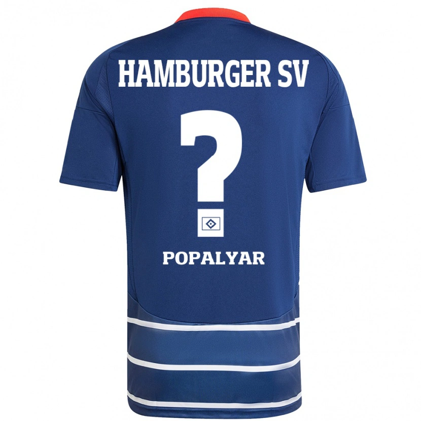 Danxen Børn Omer Popalyar #0 Mørkeblå Udebane Spillertrøjer 2024/25 Trøje T-Shirt