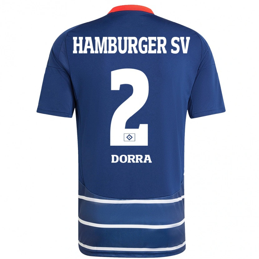 Danxen Børn Raphael Dorra #2 Mørkeblå Udebane Spillertrøjer 2024/25 Trøje T-Shirt