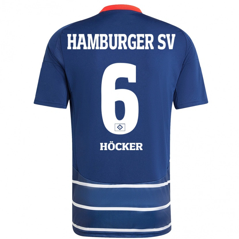 Danxen Børn Tiziano Höcker #6 Mørkeblå Udebane Spillertrøjer 2024/25 Trøje T-Shirt
