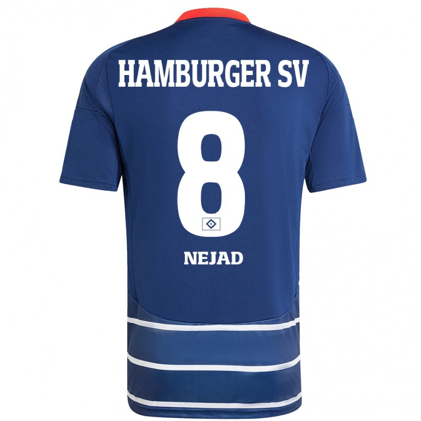 Danxen Børn Milad Nejad #8 Mørkeblå Udebane Spillertrøjer 2024/25 Trøje T-Shirt