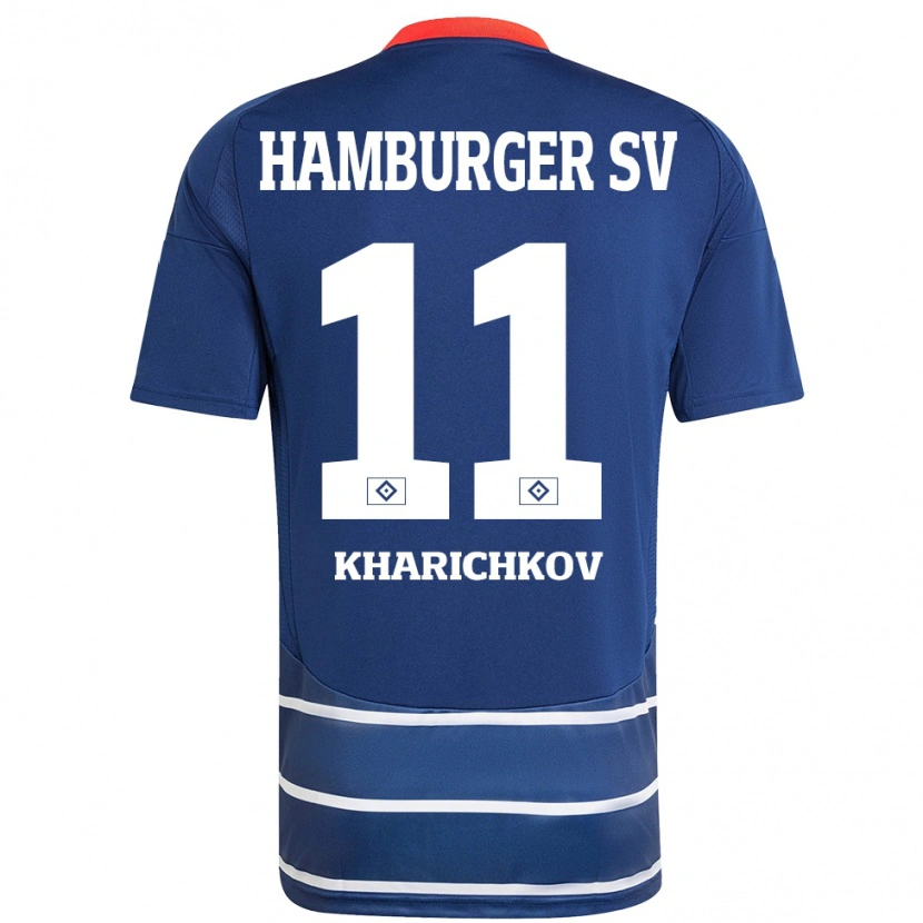 Danxen Børn Valentyn Kharichkov #11 Mørkeblå Udebane Spillertrøjer 2024/25 Trøje T-Shirt
