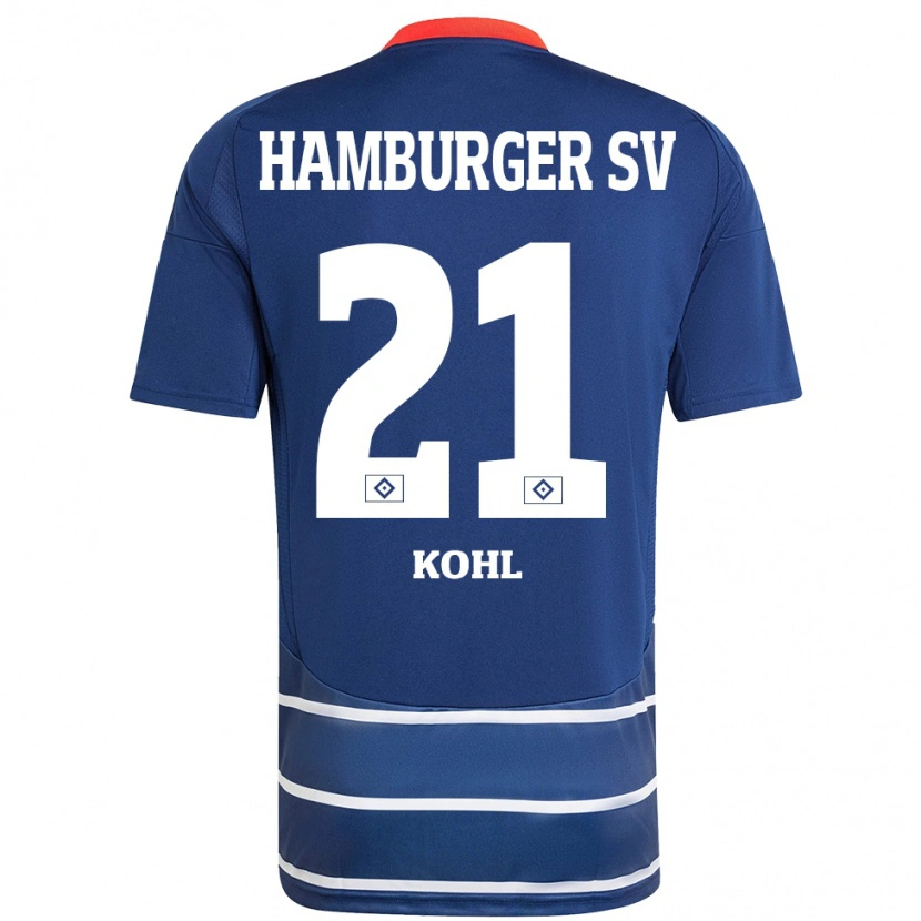 Danxen Børn Ohene Köhl #21 Mørkeblå Udebane Spillertrøjer 2024/25 Trøje T-Shirt