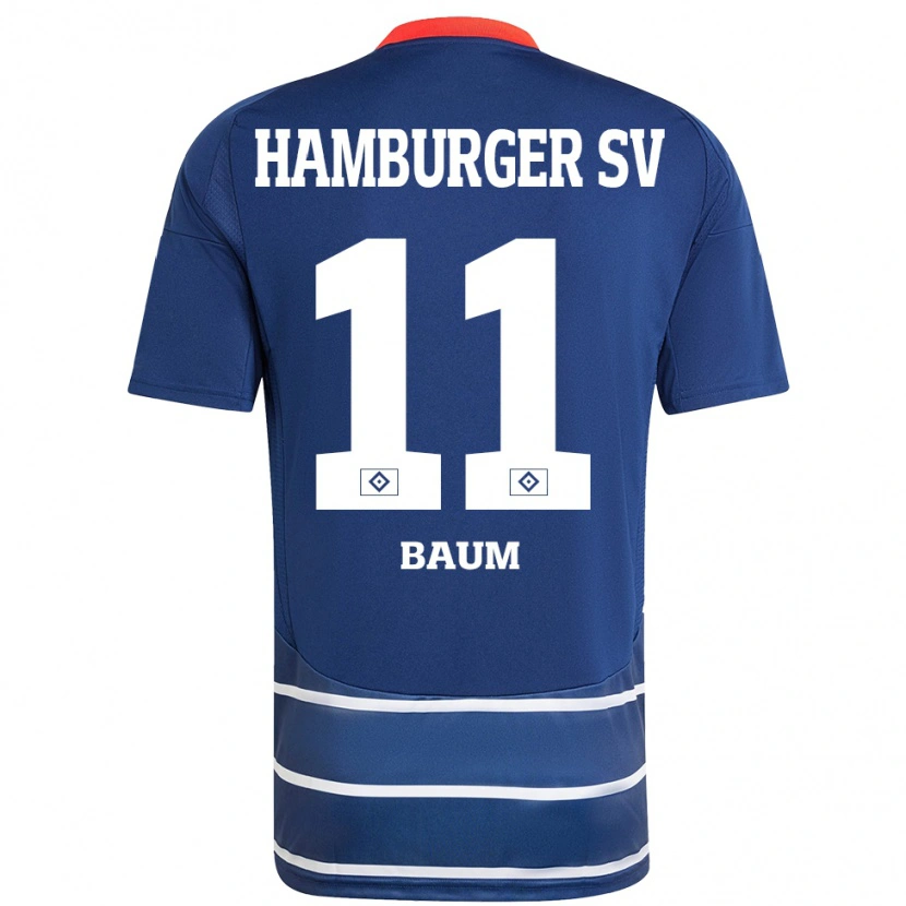 Danxen Børn Lisa Baum #11 Mørkeblå Udebane Spillertrøjer 2024/25 Trøje T-Shirt