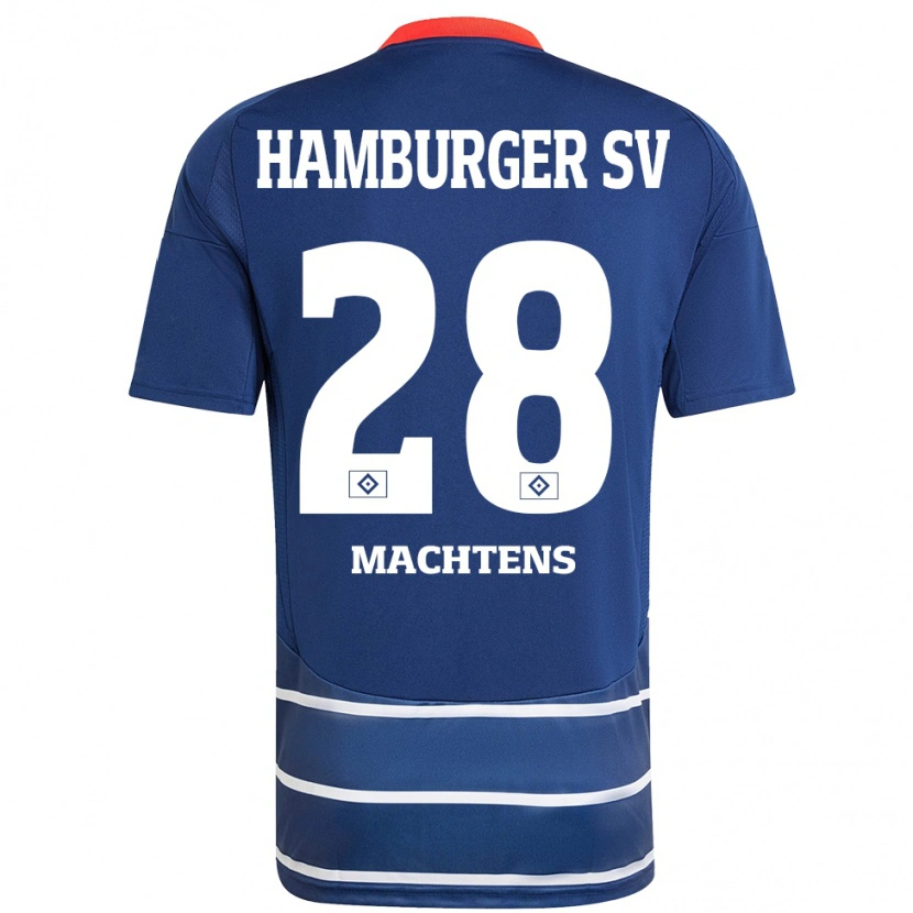 Danxen Børn Pauline Machtens #28 Mørkeblå Udebane Spillertrøjer 2024/25 Trøje T-Shirt