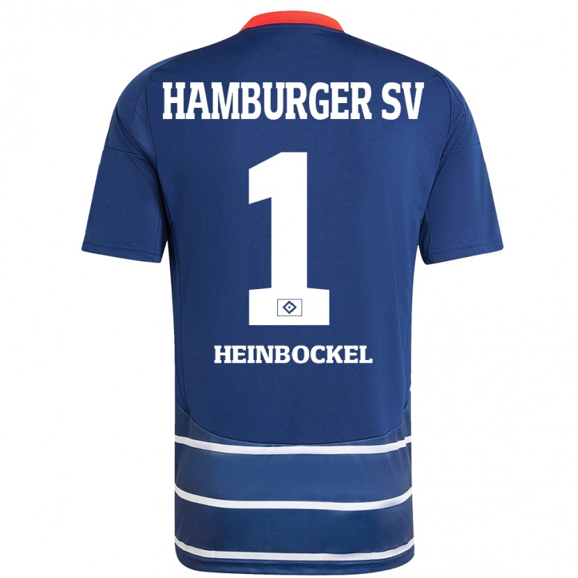 Danxen Børn Simon Heinbockel #1 Mørkeblå Udebane Spillertrøjer 2024/25 Trøje T-Shirt
