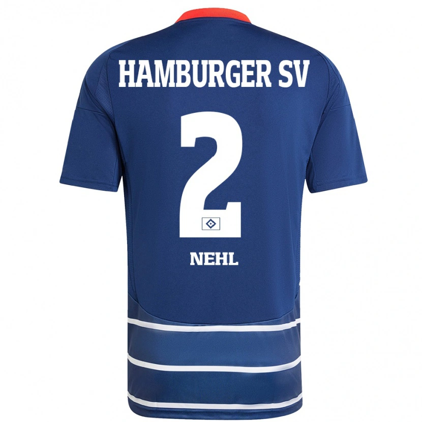Danxen Børn Julius Nehl #2 Mørkeblå Udebane Spillertrøjer 2024/25 Trøje T-Shirt