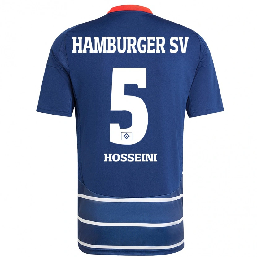 Danxen Børn Reza Hosseini #5 Mørkeblå Udebane Spillertrøjer 2024/25 Trøje T-Shirt
