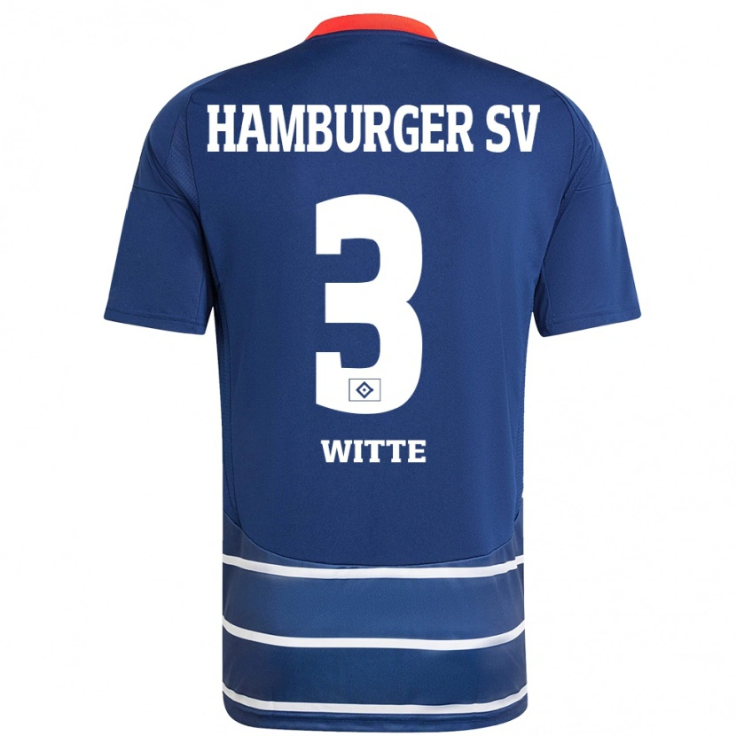 Danxen Børn Kristin Witte #3 Mørkeblå Udebane Spillertrøjer 2024/25 Trøje T-Shirt
