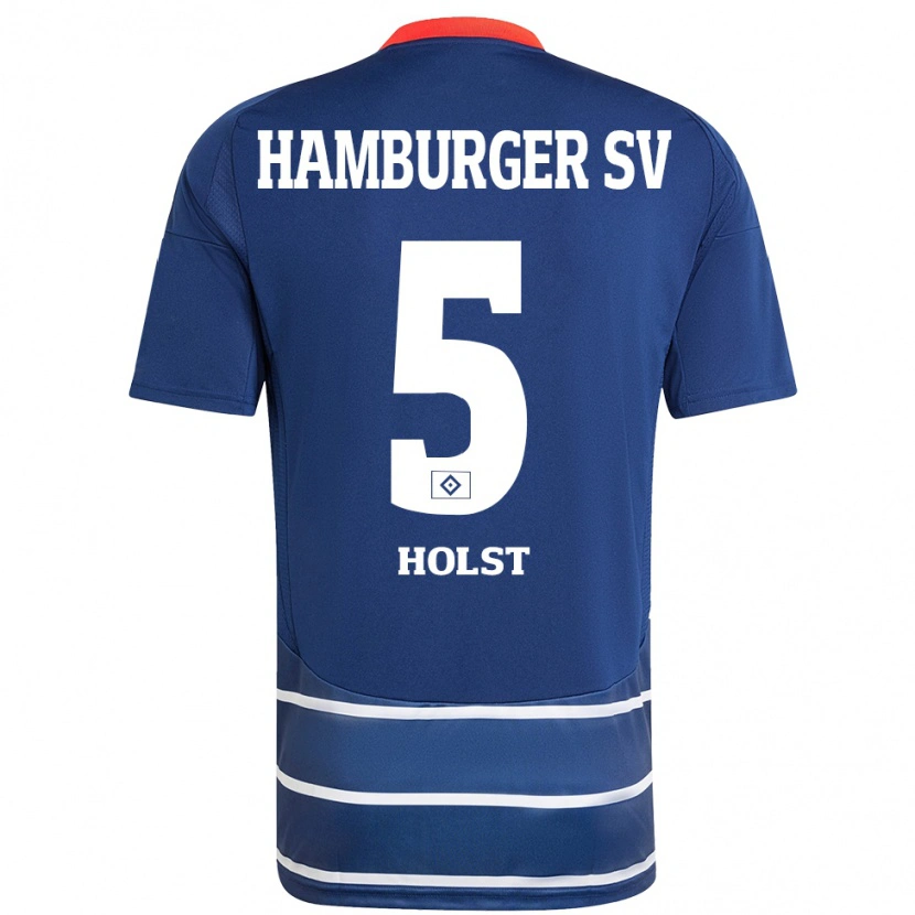 Danxen Børn Evelyn Holst #5 Mørkeblå Udebane Spillertrøjer 2024/25 Trøje T-Shirt