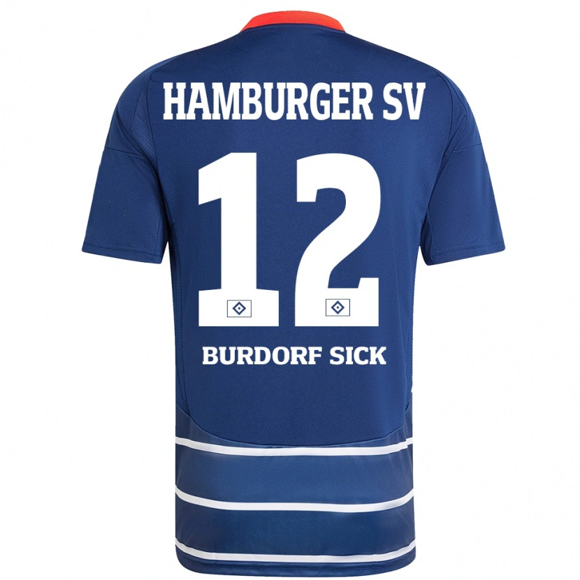 Danxen Børn Emma Burdorf-Sick #12 Mørkeblå Udebane Spillertrøjer 2024/25 Trøje T-Shirt