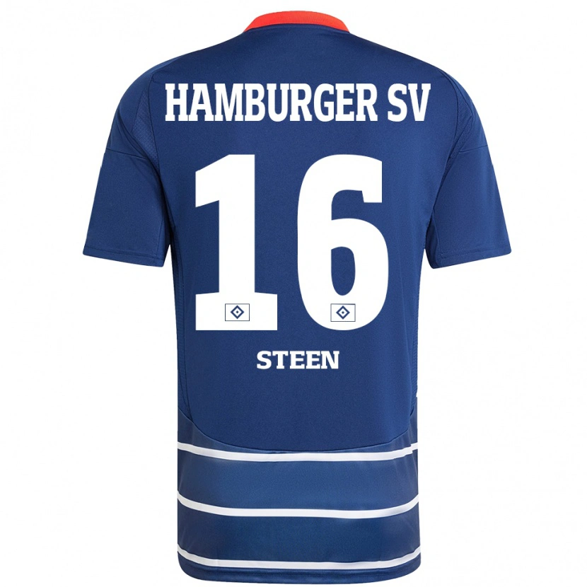 Danxen Børn Maya Steen #16 Mørkeblå Udebane Spillertrøjer 2024/25 Trøje T-Shirt
