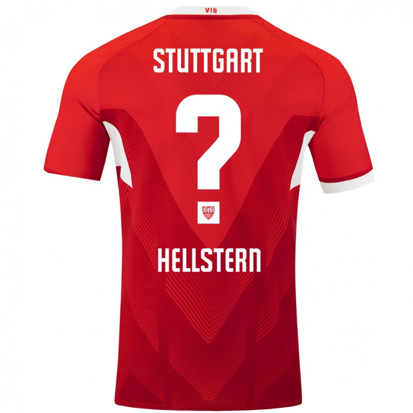 Danxen Børn Florian Hellstern #0 Rød Hvid Udebane Spillertrøjer 2024/25 Trøje T-Shirt