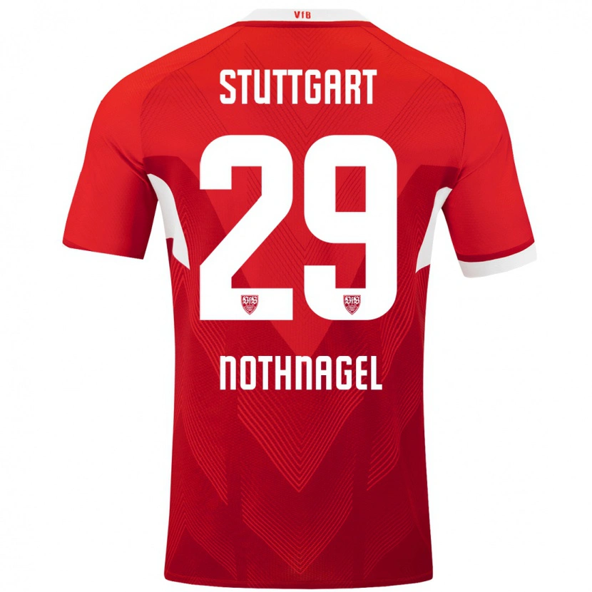 Danxen Børn Dominik Nothnagel #29 Rød Hvid Udebane Spillertrøjer 2024/25 Trøje T-Shirt