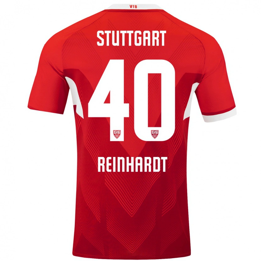 Danxen Børn Peter Reinhardt #40 Rød Hvid Udebane Spillertrøjer 2024/25 Trøje T-Shirt