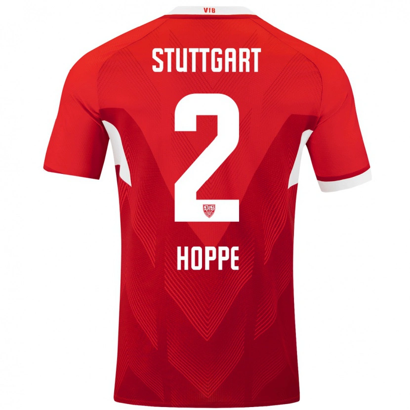 Danxen Børn Mattis Hoppe #2 Rød Hvid Udebane Spillertrøjer 2024/25 Trøje T-Shirt