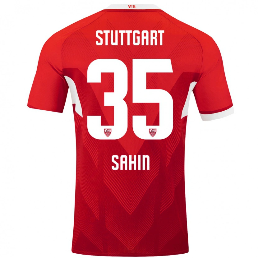 Danxen Børn Mehmet Sahin #35 Rød Hvid Udebane Spillertrøjer 2024/25 Trøje T-Shirt