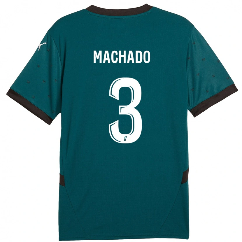 Danxen Børn Deiver Machado #3 Mørkegrøn Udebane Spillertrøjer 2024/25 Trøje T-Shirt