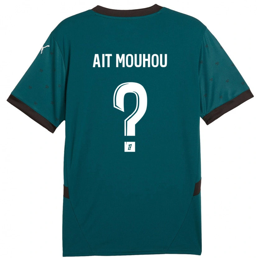 Danxen Børn Nassim Ait Mouhou #0 Mørkegrøn Udebane Spillertrøjer 2024/25 Trøje T-Shirt
