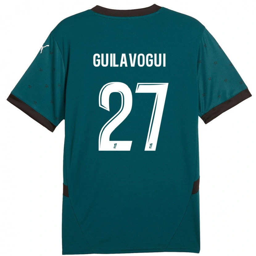 Danxen Børn Morgan Guilavogui #27 Mørkegrøn Udebane Spillertrøjer 2024/25 Trøje T-Shirt