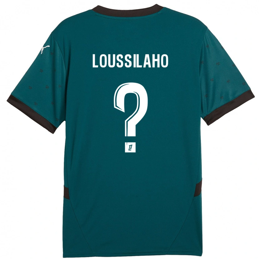 Danxen Børn Lenny Dziki Loussilaho #0 Mørkegrøn Udebane Spillertrøjer 2024/25 Trøje T-Shirt
