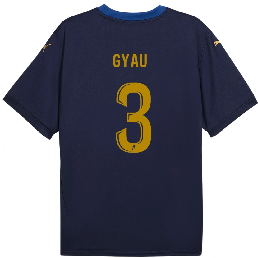 Danxen Børn Mia Gyau #3 Marine Guld Udebane Spillertrøjer 2024/25 Trøje T-Shirt