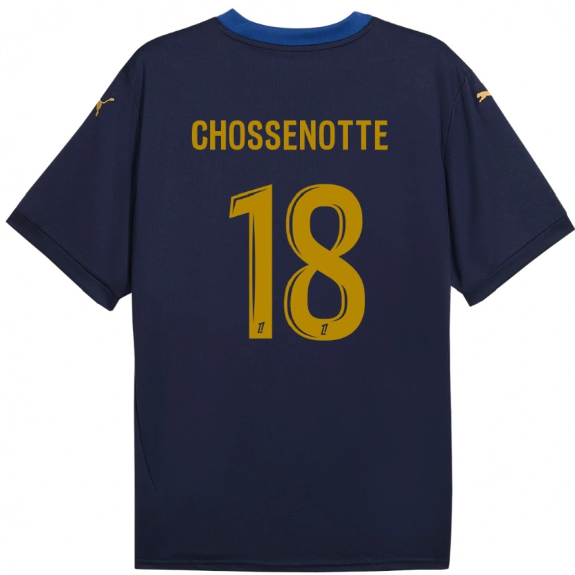 Danxen Børn Shana Chossenotte #18 Marine Guld Udebane Spillertrøjer 2024/25 Trøje T-Shirt