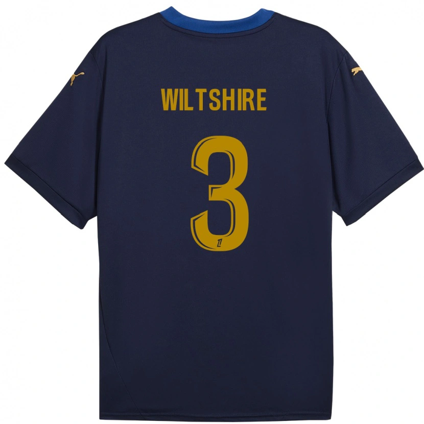 Danxen Børn Tiernny Wiltshire #3 Marine Guld Udebane Spillertrøjer 2024/25 Trøje T-Shirt