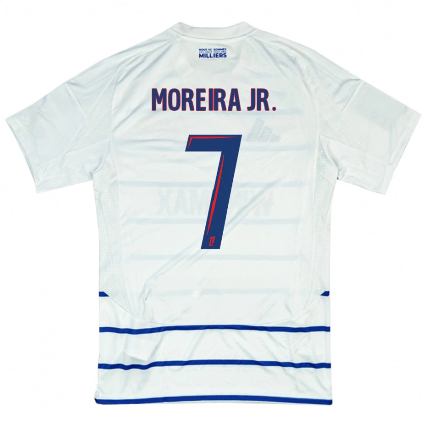 Danxen Børn Diego Moreira #7 Hvid Blå Udebane Spillertrøjer 2024/25 Trøje T-Shirt