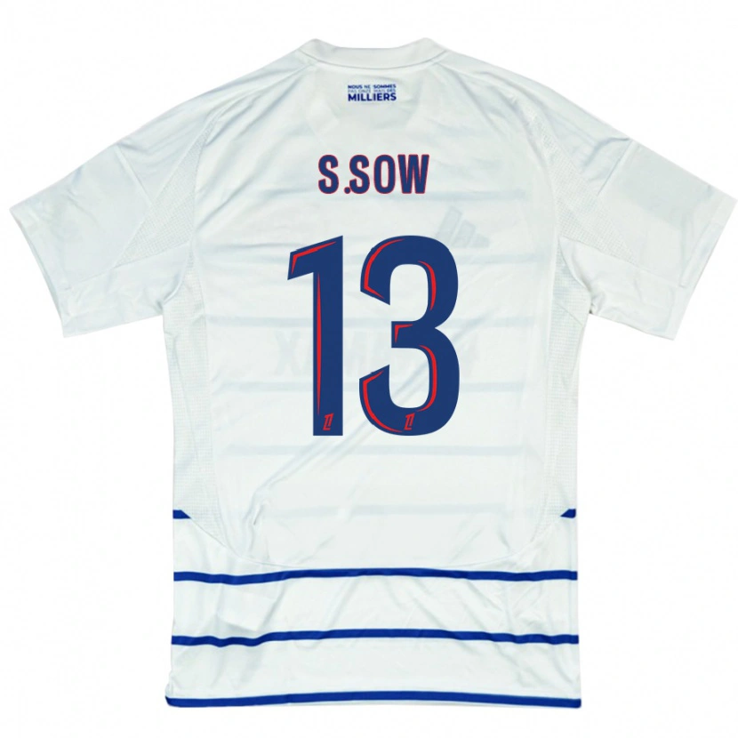 Danxen Børn Saïdou Sow #13 Hvid Blå Udebane Spillertrøjer 2024/25 Trøje T-Shirt